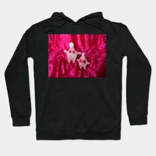 Two Clay Women on Red Velvet Hoodie